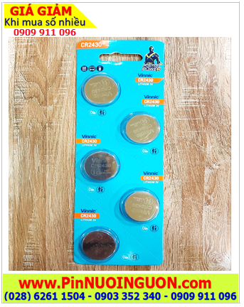 COMBO MUA 01 Vỉ 5viên Pin 3V Lithium VINNIC CR2430 chính hãng _Giá chỉ 69.000/Vỉ 5viên
